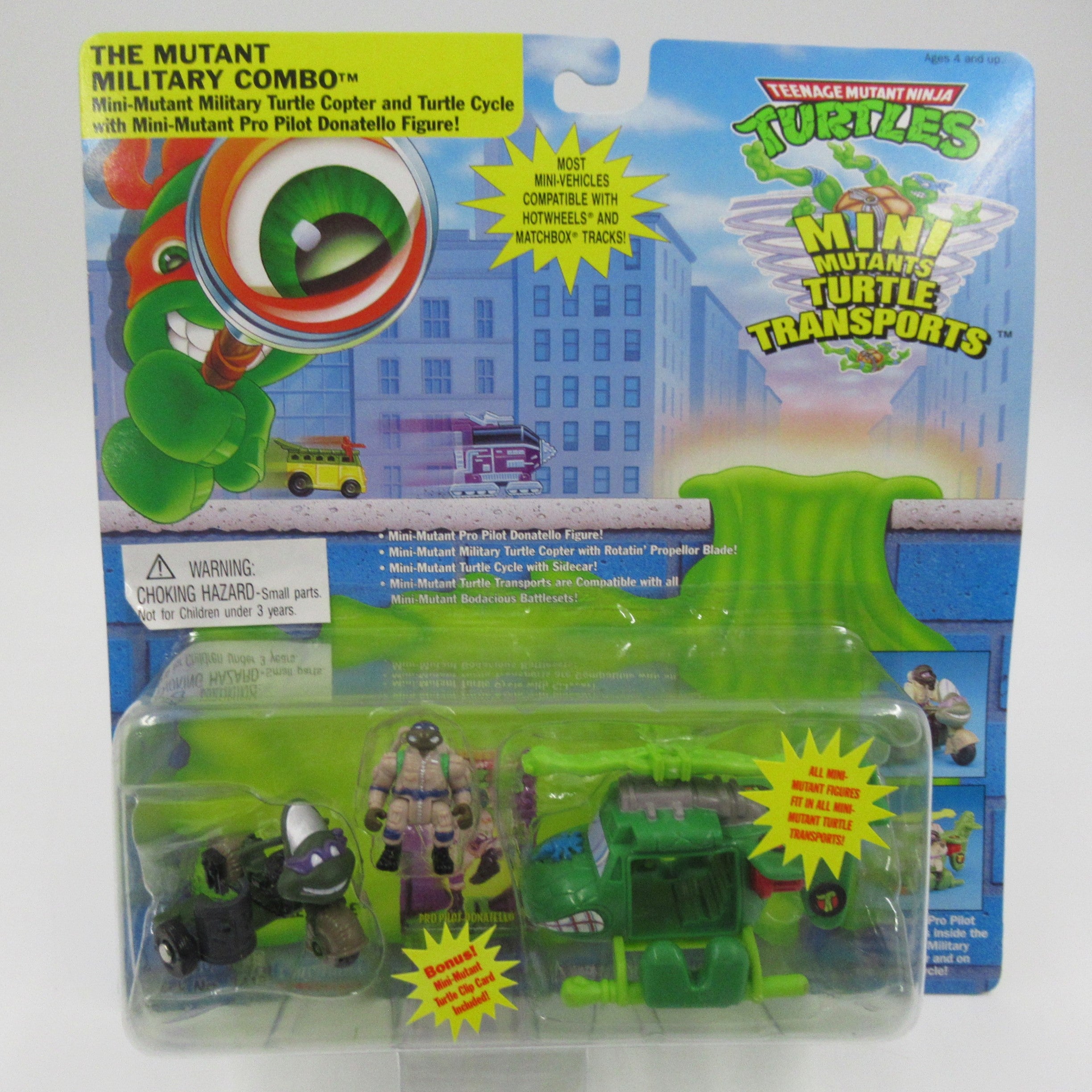 Teenage Mutant Ninja Turtles "The Mutant Military Combo" Mini Mutants Turtle Transports TMNTs - Playmates (1994)
